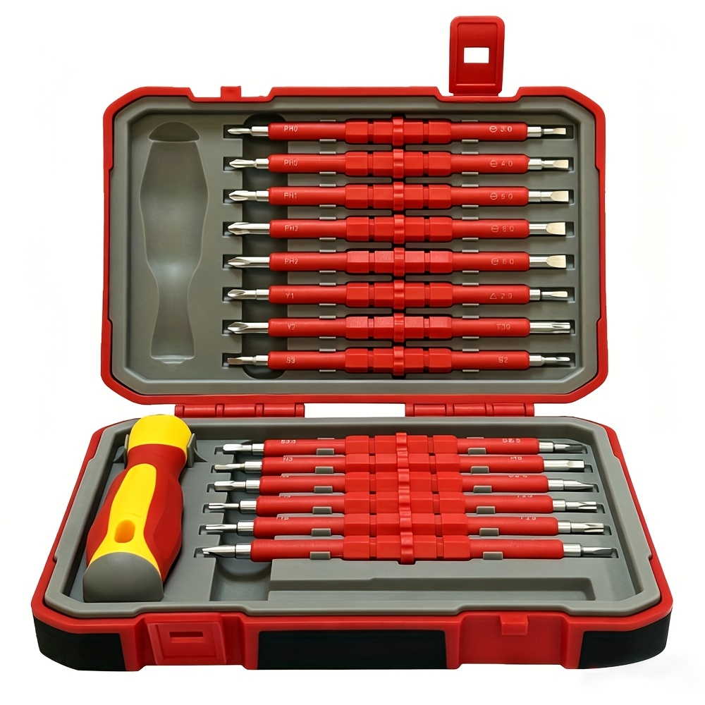 E-shop 29-in-1 Multifunktions-Schraubendreher-Set – Präzisions-Reparaturwerkzeug, Kreuz-/Schlitzschraubendreher für -/Autoreparatur