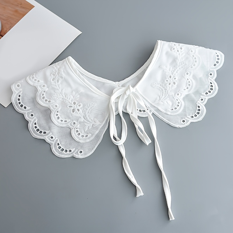 TEMU 1pc Of Women' Chiffon Shawl With Detachable Peterpan Collar And Dickey Collar, Breathable, Sexy, Simple, Fashionable And Comfortable, Suitable