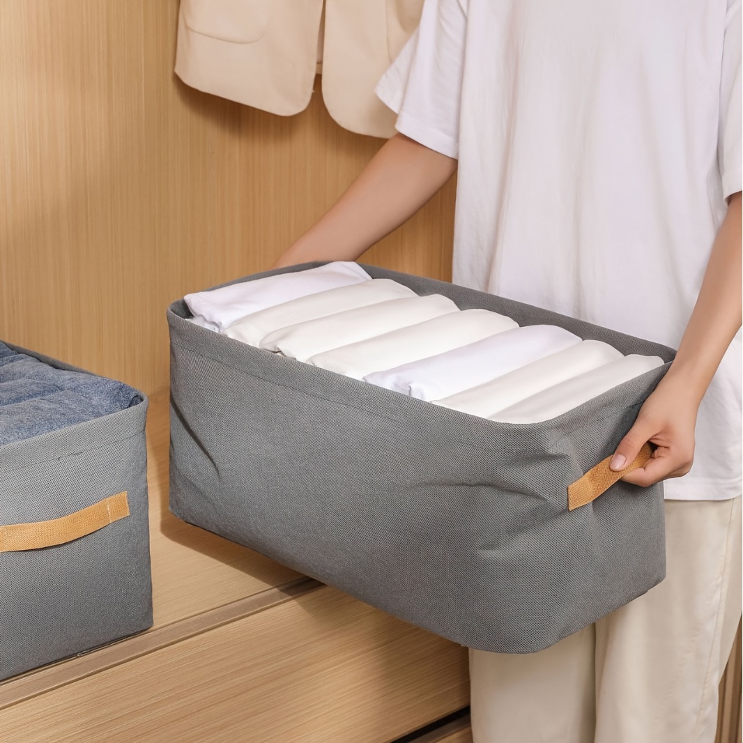 

1pc/3pcs Cabin Storage Box - Waterproof And Moisture-proof - Underwired Storage Box With Handle, Clothes Pants Underwear Storage Box, Foldable, Multiple Sizes, Multiple Colors Available
