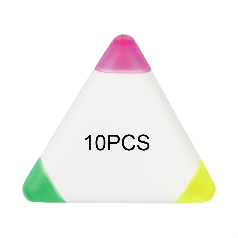 TEMU Triangular 3 Colors Highlighter Pen, Custom Logo Promotional Gift Marker Pen, Highlighter For Student Office Stationery Advertising Giveaway