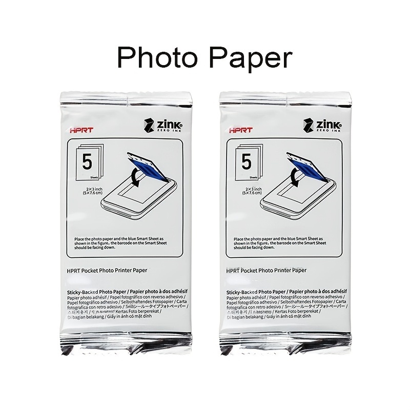 

10pcs Photo Paper 2x3 Inch -backed Photo Paper For Hprt Mt53 Pocket Photo Printer