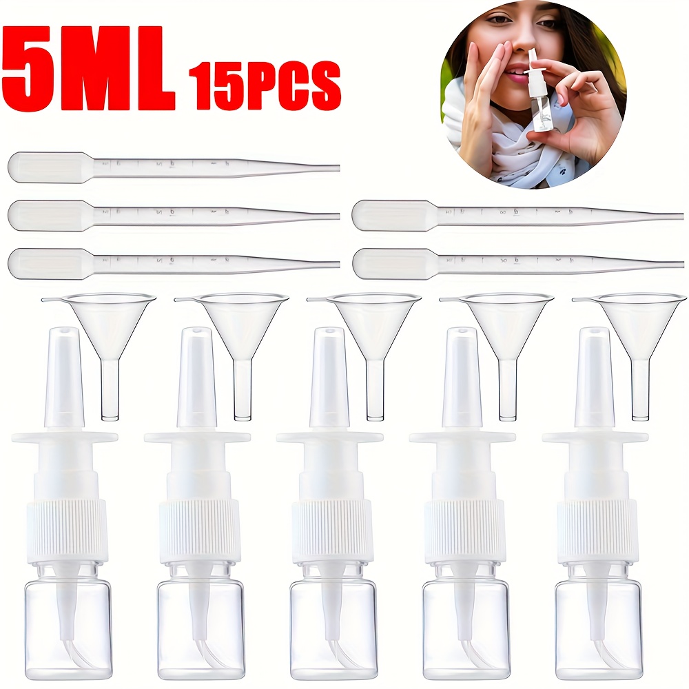 TEMU Nasal Spray Bottle Set, Includes A Funnel And Dropper, And Reusable