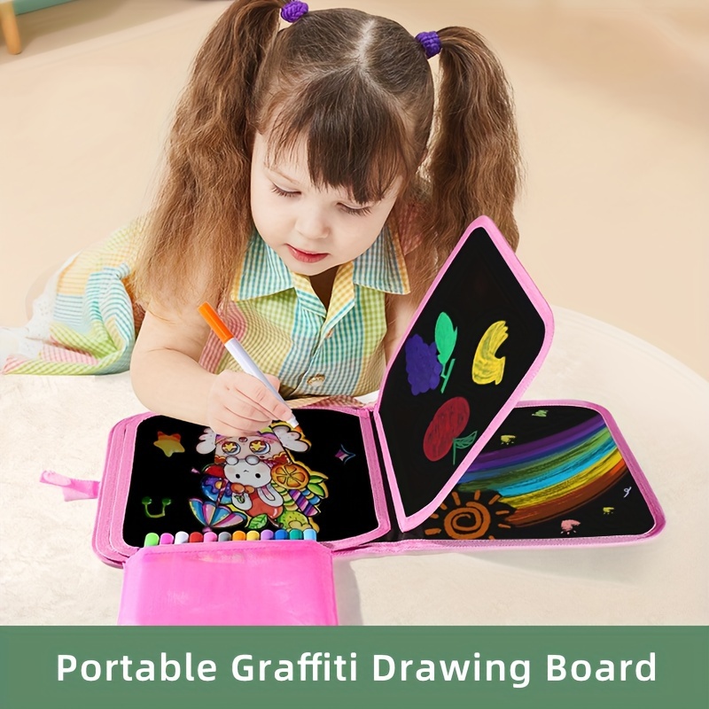 

Children's Reusable Magic Drawing Board With Unicorn Design - Portable Graffiti - Erasable And Washable Doodle Book For Kids 3-8, Creative Educational Toy In Mixed Colors With Plastic Material