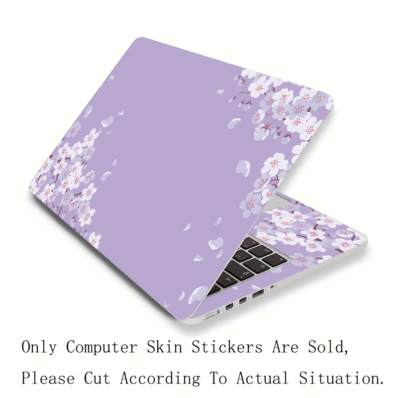 

2pcs Purple Sakura Vinyl Laptop Stickers, 27cm X 39cm, Anti-scratch Diy Art Decals For , Dell, Lenovo, Apple, Asus - Computer Skin Protectors, Stickers For Laptop