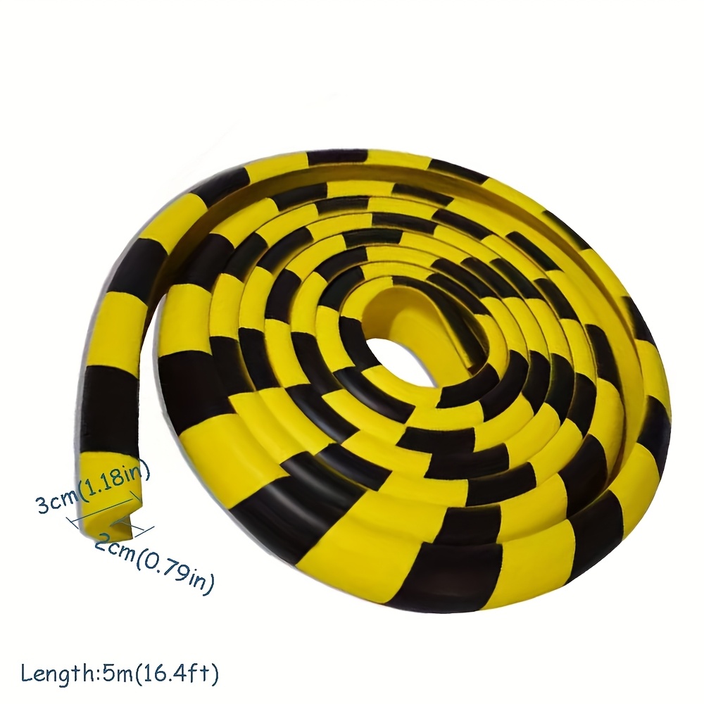 Image of L-shaped Guard Mat With Warning Stripes | Ideal For Outdoor Corners, Parking Lots, Garages, , Stairs, Furniture Edges, & Industrial Machinery - Eva Material