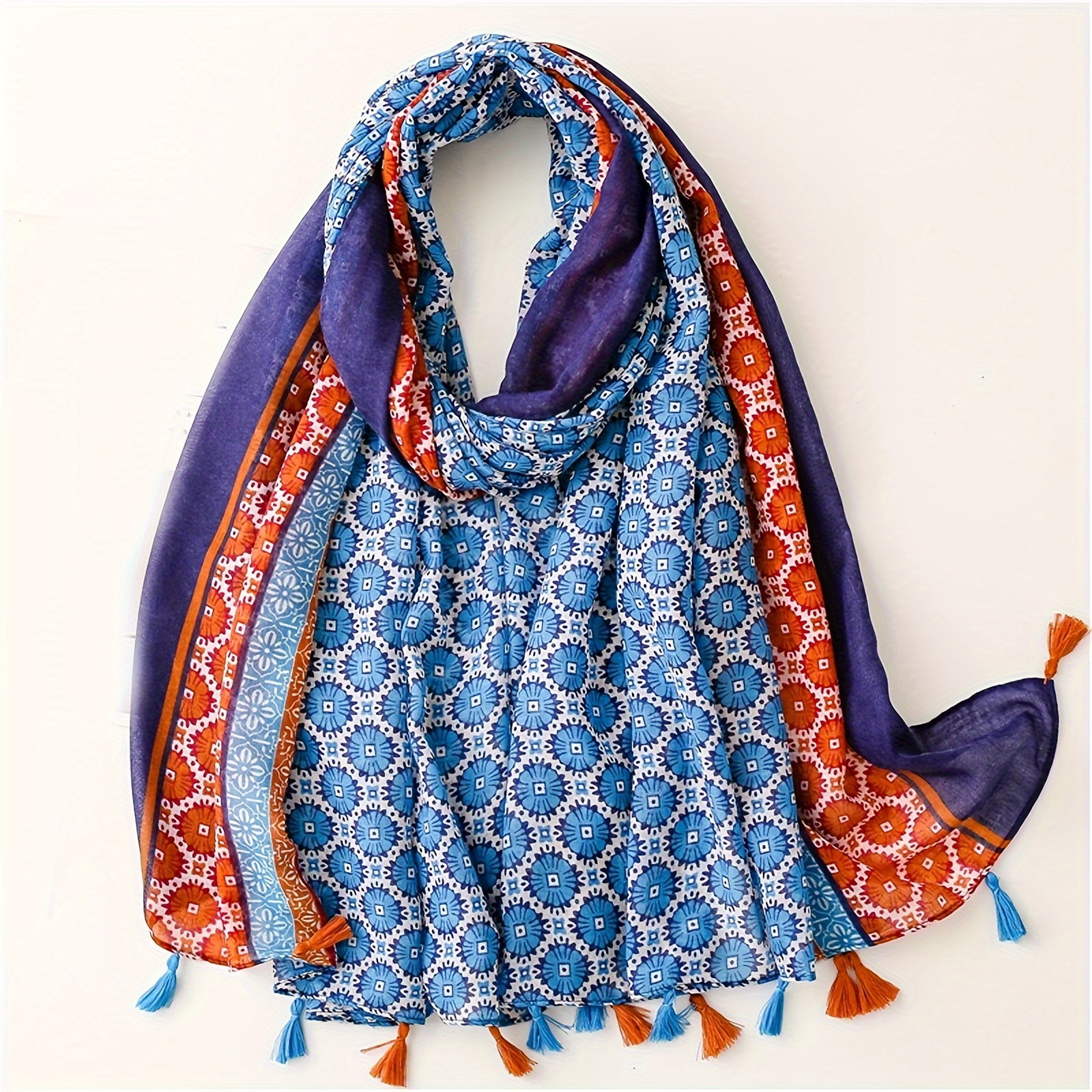 1pc 180 X 85cm Headscarf, Women's Beach Scarf, Spring And Autumn Rectangular Scarf, Newly Popular Soft Scarf, Outdoor Headscarf, Headscarf, Fashionable Printed Thin Warm Shawl