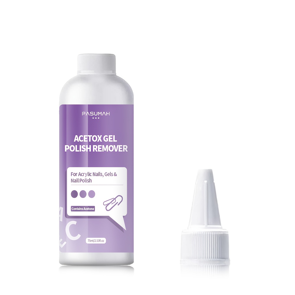 Pasumah Nail Polish Remover - 2.53fl. Oz. | For Natural, Artificial, Acrylic & Sculptured Nails | Removes Gel Polish, Glue & Glitter - Contains