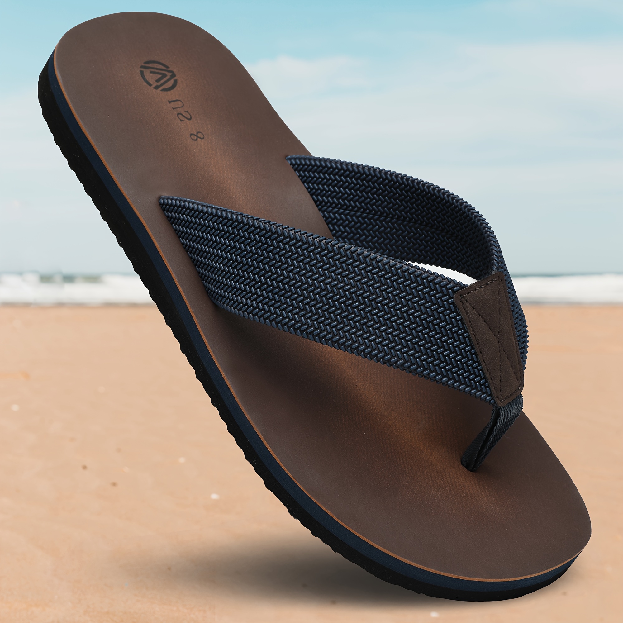 

Men's Solid Color Lightweight Flip Flops, Comfy Non Slip Durable Casual Eva Sole Thong Sandals For Men's Outdoor Activities