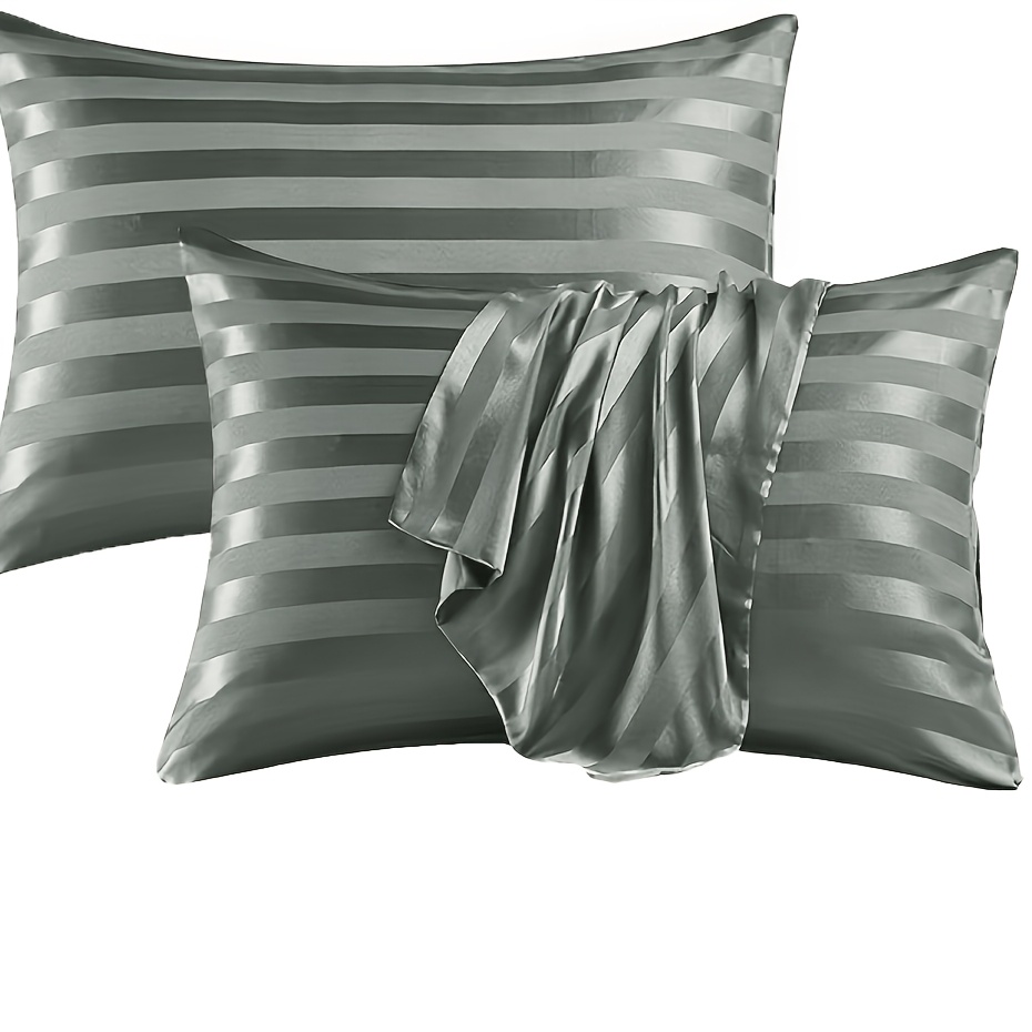 TEMU 2pcs Satin Pillowcases For Hair And Skin - And Comfortable - Enhance Your Bedroom Decor With An Elegant, Hotel-quality Touch (pillows Not
