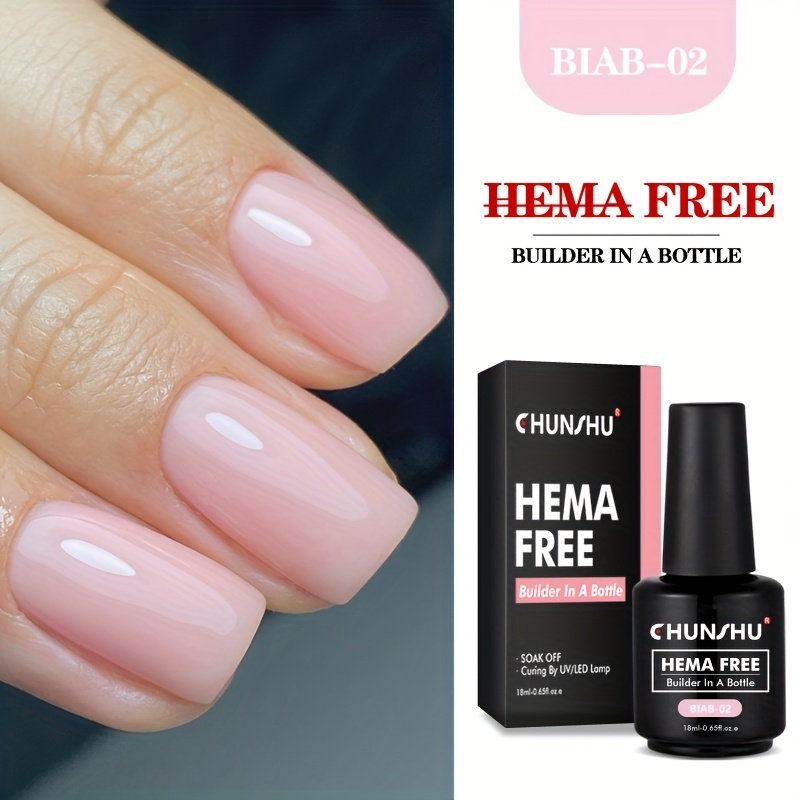 Image of Chunshu Free Builder Nail Gel In A Bottle 18ml Construction Gel Newly Upgraded Tpo Free Extending & Strengthening Nails Art Semi Permanent Pink Nude Rubber Nail Polish