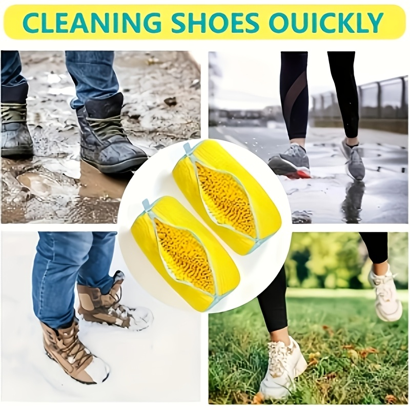 shoe washing bag for washing machine fluffy fiber maintains 360   cleaning durable zipper reusable   bag oval protective laundry bag for sneakers casual shoes dishwasher and washing machine safe laundry bag washing bag details 5