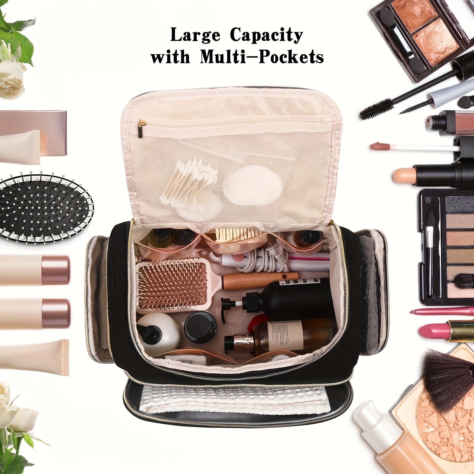 2-teiliges Kosmetiktaschen Set, Reißverschluss, Wasserabweisend – Ideal Für Reisen & Tägliche Beautyroutine