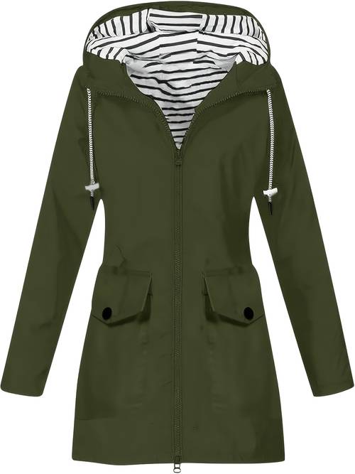 womens jacket hooded lightweight outdoor long hooded windbreaker