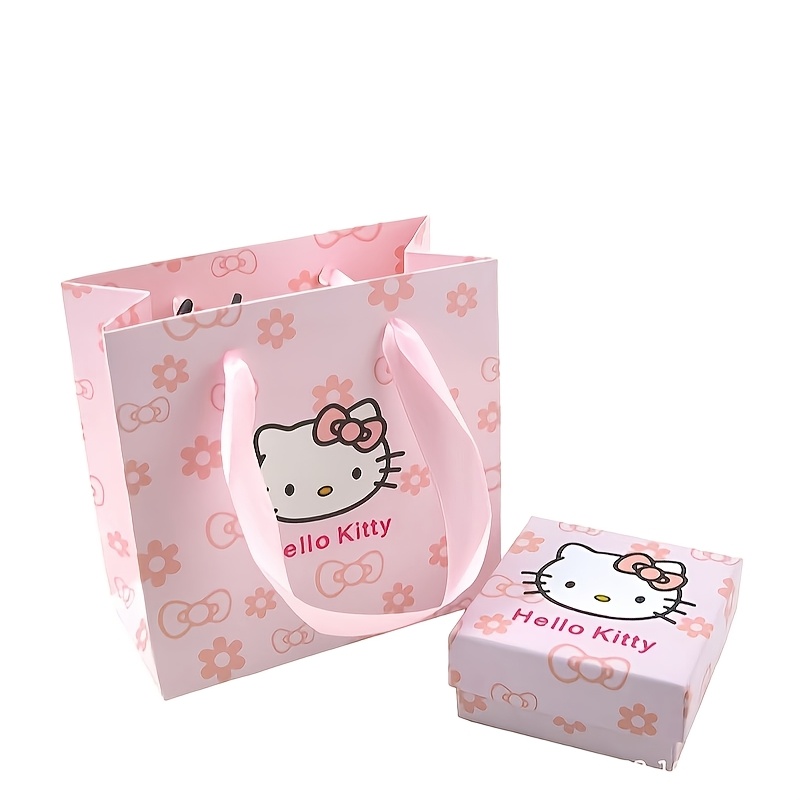 E-shop Sanrio Pink HelloKitty Schmuck Geschenkbox | Niedliche Cartoon-Aufbewahrungsbox für Halsketten, Ringe und Zubehör, für Geburtstage und Partys,