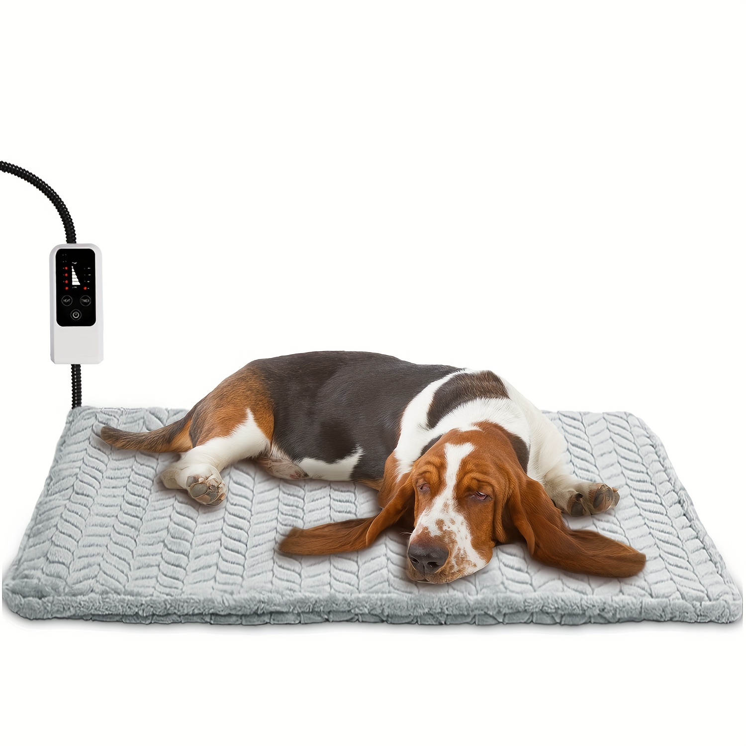 

Adjustable Pet Heating Pad With Timer - Cozy Flannel Bed Mat, Chew-resistant Cord, -