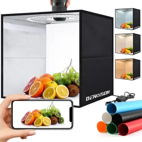 Timable Light Box Photo Light Box With 6 Backdrops Glendan Portable – 12x12 Dimmable ...