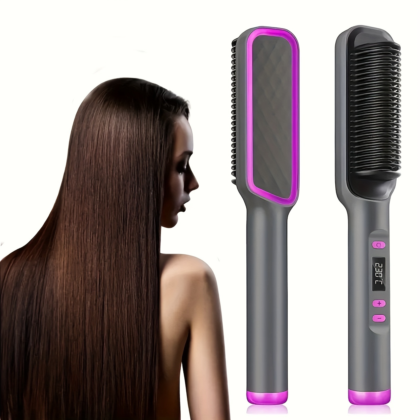 

Multi-purpose Hair Straightener And Curler, Hair Straightening Brush For Wet And Dry Use, Gifts For Women