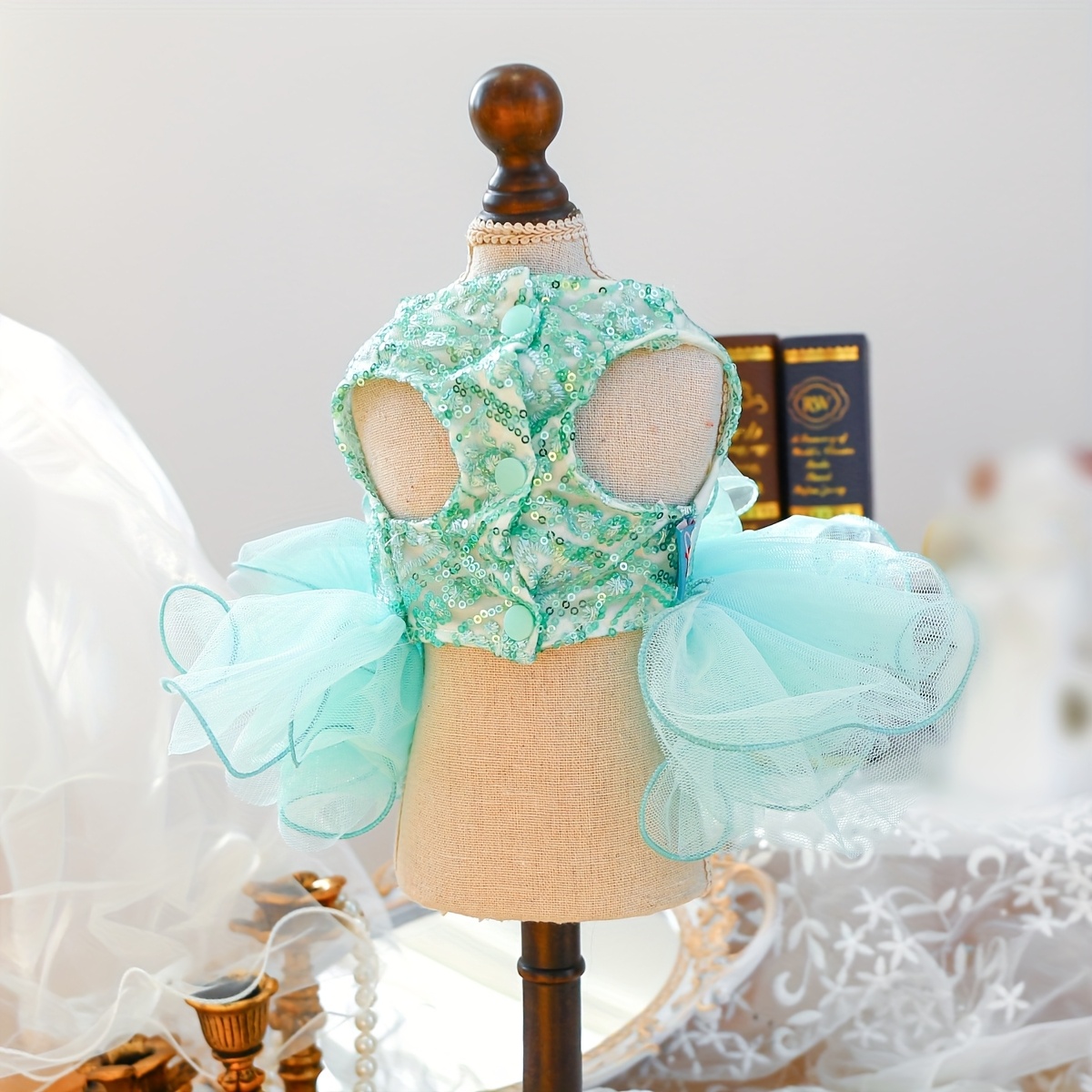 * Fairy Wedding Dress - Green, Cute Dog Costume, Fashionable and Elegant  Wedding Gown, Princess Dress for Small Pets