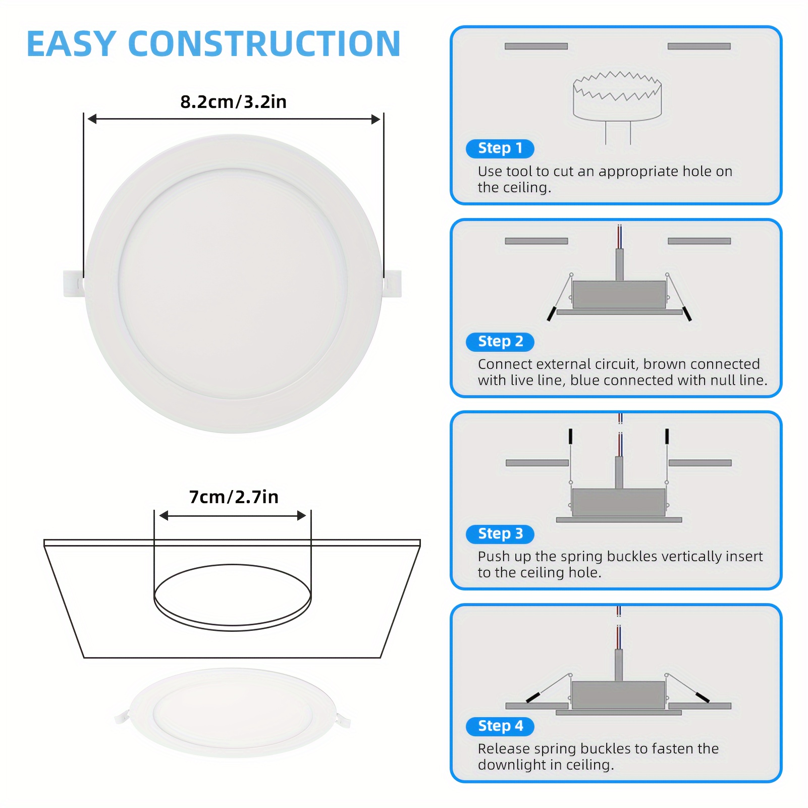 Paket 10 panelnih luči 3W-24W, 6500K/4500K/3000K