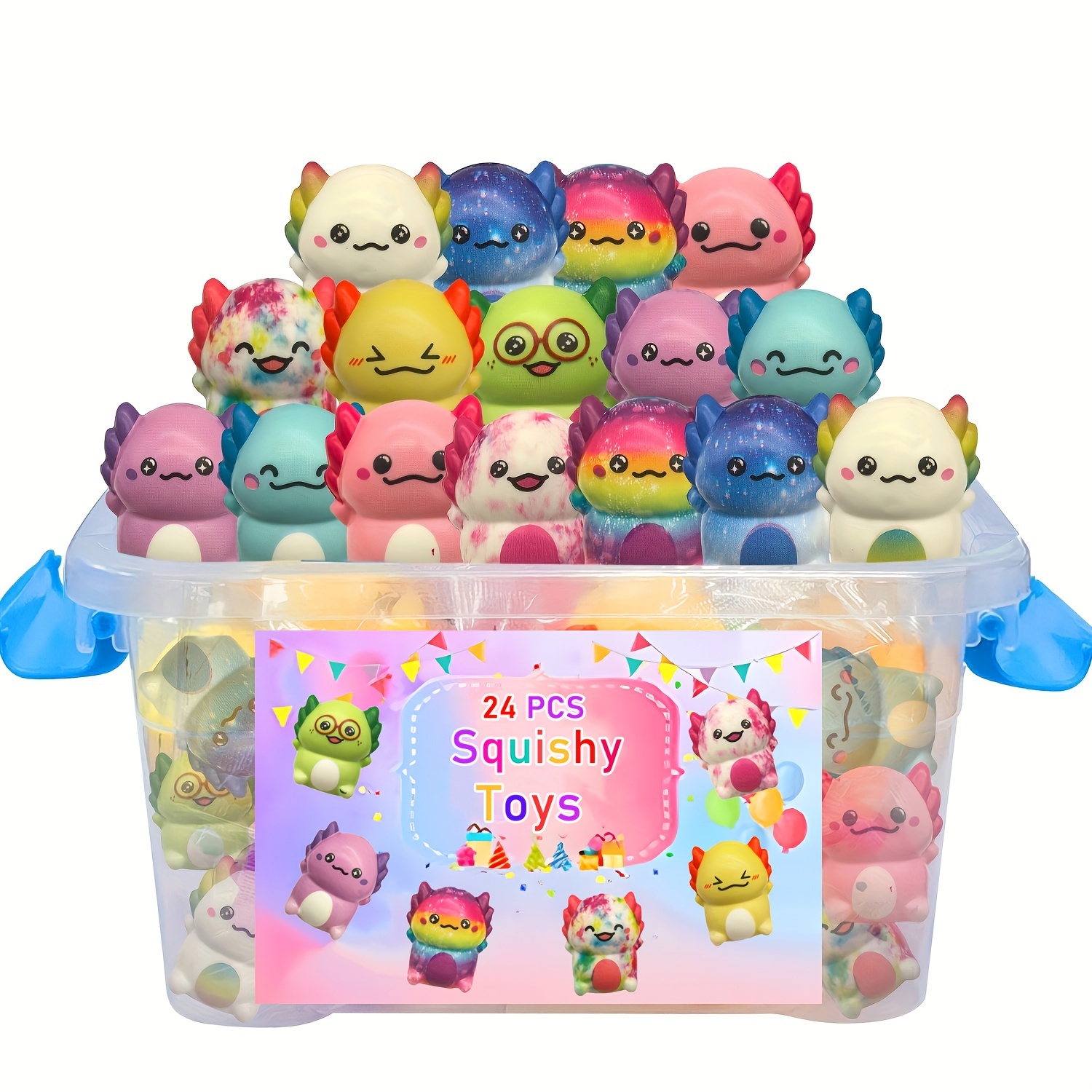 24pcs Squishy Axolotl Toys