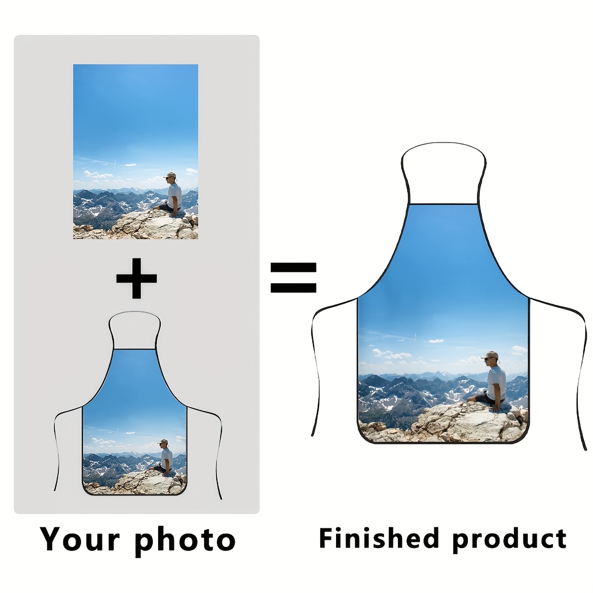 TEMU Personalized Custom Photo/text/copy Pattern Apron, 1pc, Apron, Valentine's Day, Thanksgiving Gift, Accessory, 2d Graphic Design, Suitable For