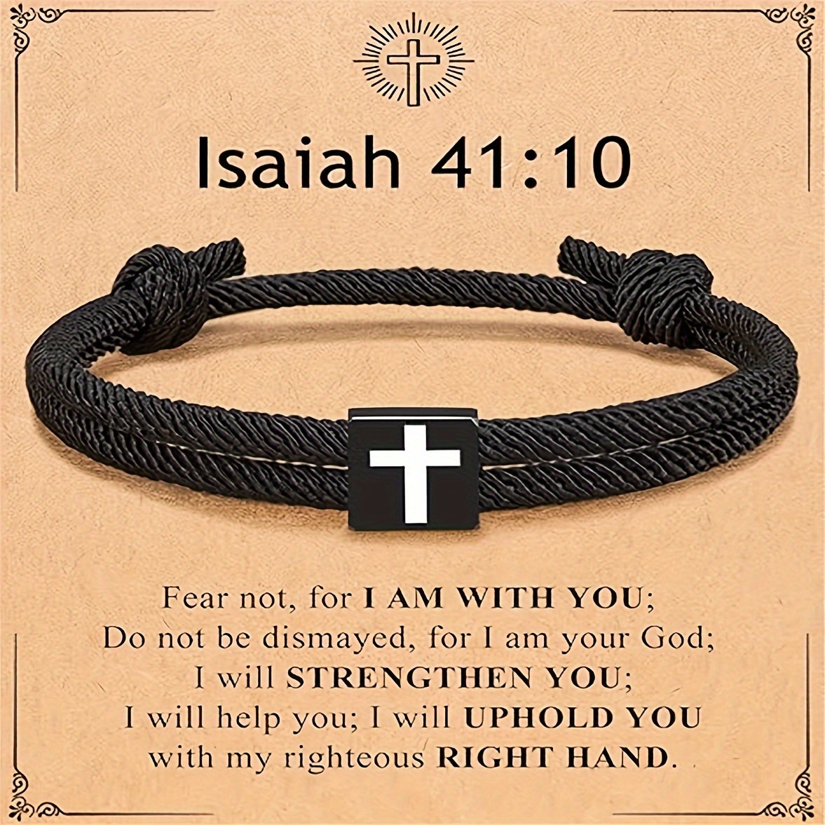 Men's Braided Rope Cross Bracelet