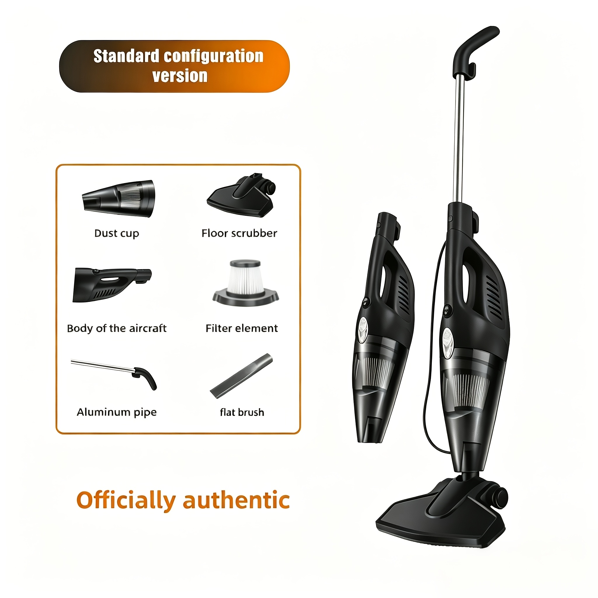 TEMU Aspiradora con cable PBHBPH, 600W, capacidad de 1.2L, filtro reemplazable, aspiradora vertical adecuada para suelos duros y alfombras, pelo de