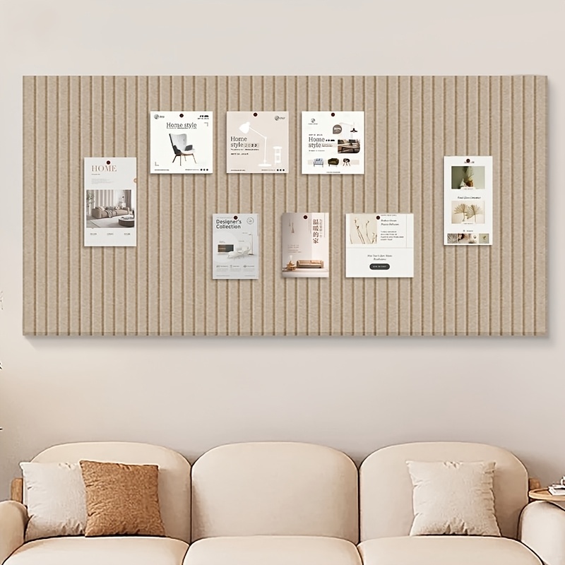 TEMU 1pc Large Size 60 X 120cm Vertical Striped Felt Wall Board, Photo Wall, Decoration Aesthetic, Wall Decoration, Photo Wall Decoration, Cute Room
