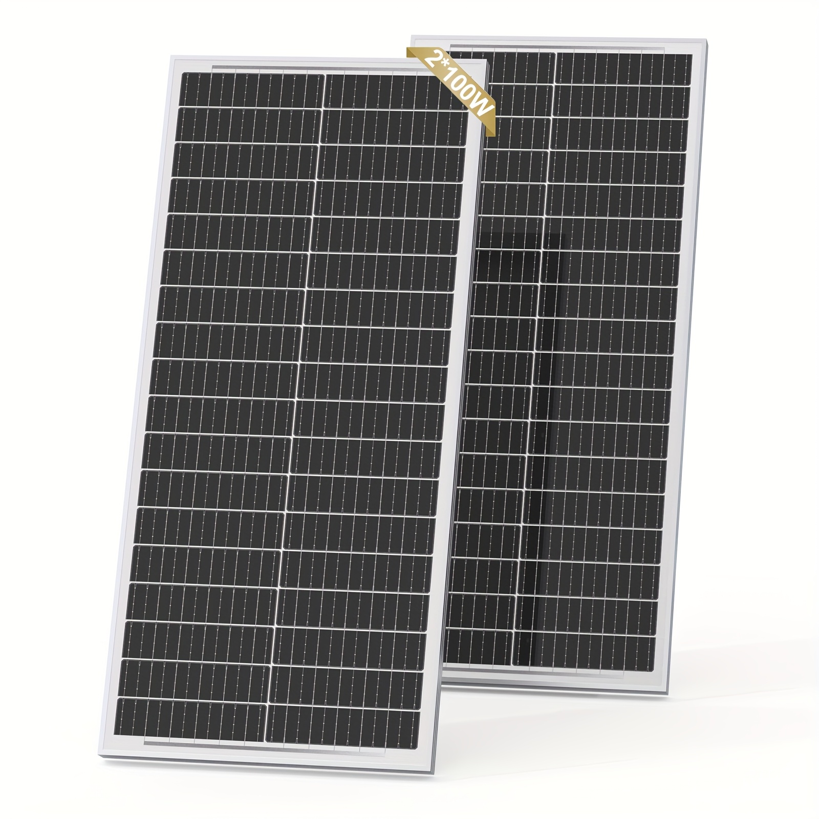 

2pcs 100w -efficiency Monocrystalline , 12v/24v - For Rvs, Campers, Vehicles & Off- Applications | Aluminum Frame, , &