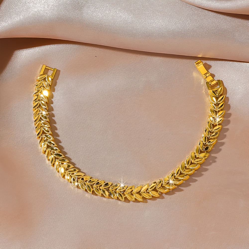 TEMU New European And Wheat Ear Bracelet, Luxurious Fashion Women's Golden Cute Jewelry For Celebrations & Banquets, Celebration Jewelry, Festive