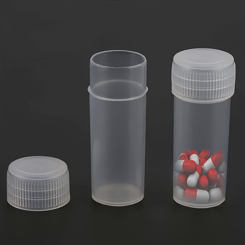 30 Pcs 5ml Plastic Test Tubes Sample Vials Capsules Storage Screw Caps