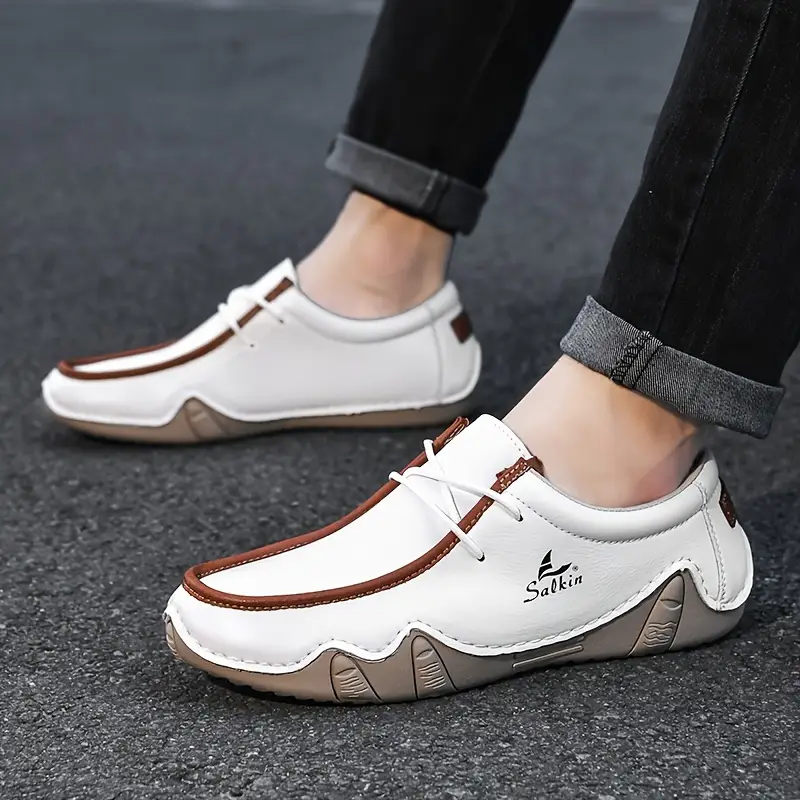 mens casual comfortable low top sneakers non slip lightweight loafer details 7