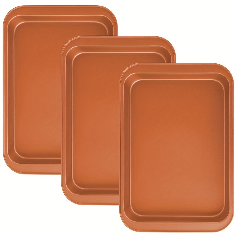 TEMU 3 Rectangular Baking Sheets, Non-stick Oven Pan, 13 X 9 "deep Baking Sheet For Baking Lasagna