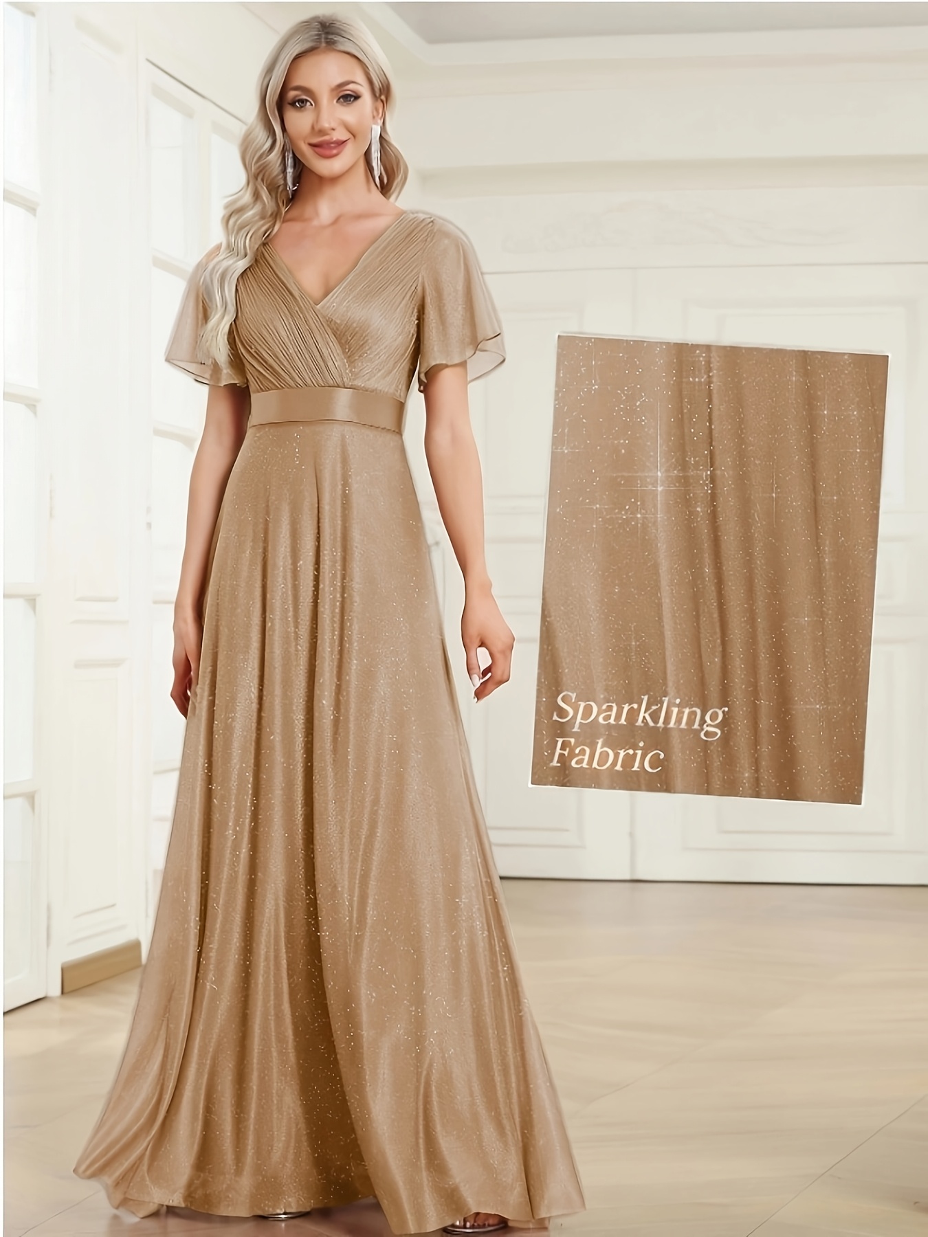 green emerald velvet dress A-Line Knee Length Sequined Graduation Dresses COCOMELODY CS0563, Mulberry main image 0