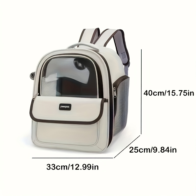 

Pvc Pet Backpack Carrier, Large Capacity Capsule Design, Breathable Portable Cat And Dog Bag With Side Opening - Zipper Closure For