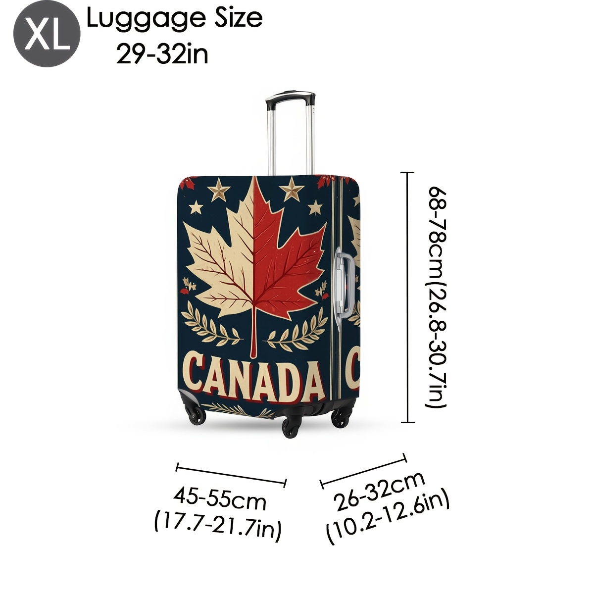 TEMU 1pc Suitcase Cover (excluding Luggage) Maple Leaf Luggage Cover Polyester Elastic Luggage Cover Luggage Cover Protector Suitable For Business