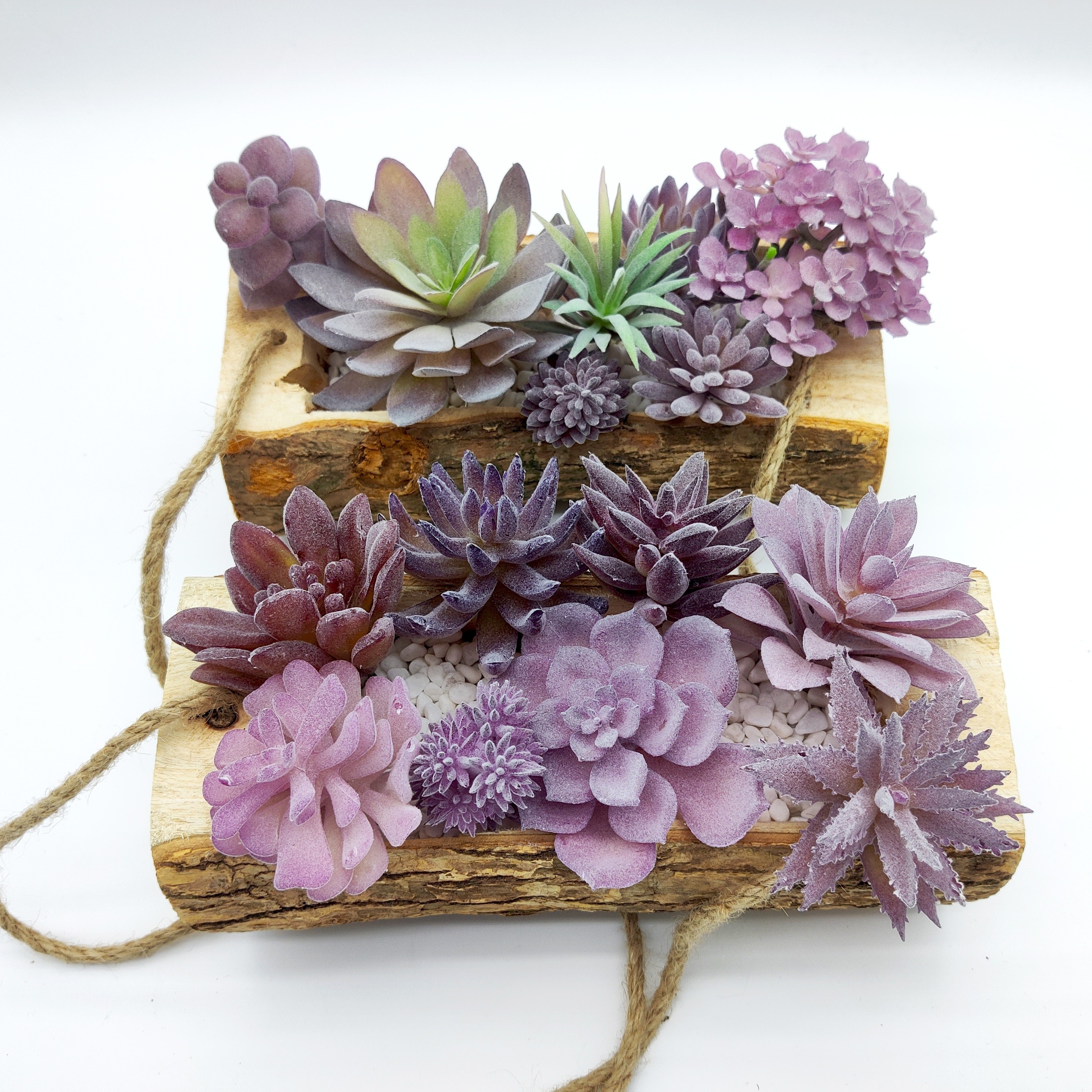 

15pcs Purple Faux Succulent Set - Lifelike Artificial Plants For Diy Home & Garden Decor, &