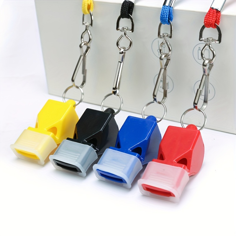 

4-pack Whistles With Lanyard, Abs Material, Sports Training Referee Whistles, Non-toxic, Bite-resistant, Loud Crisp Sound