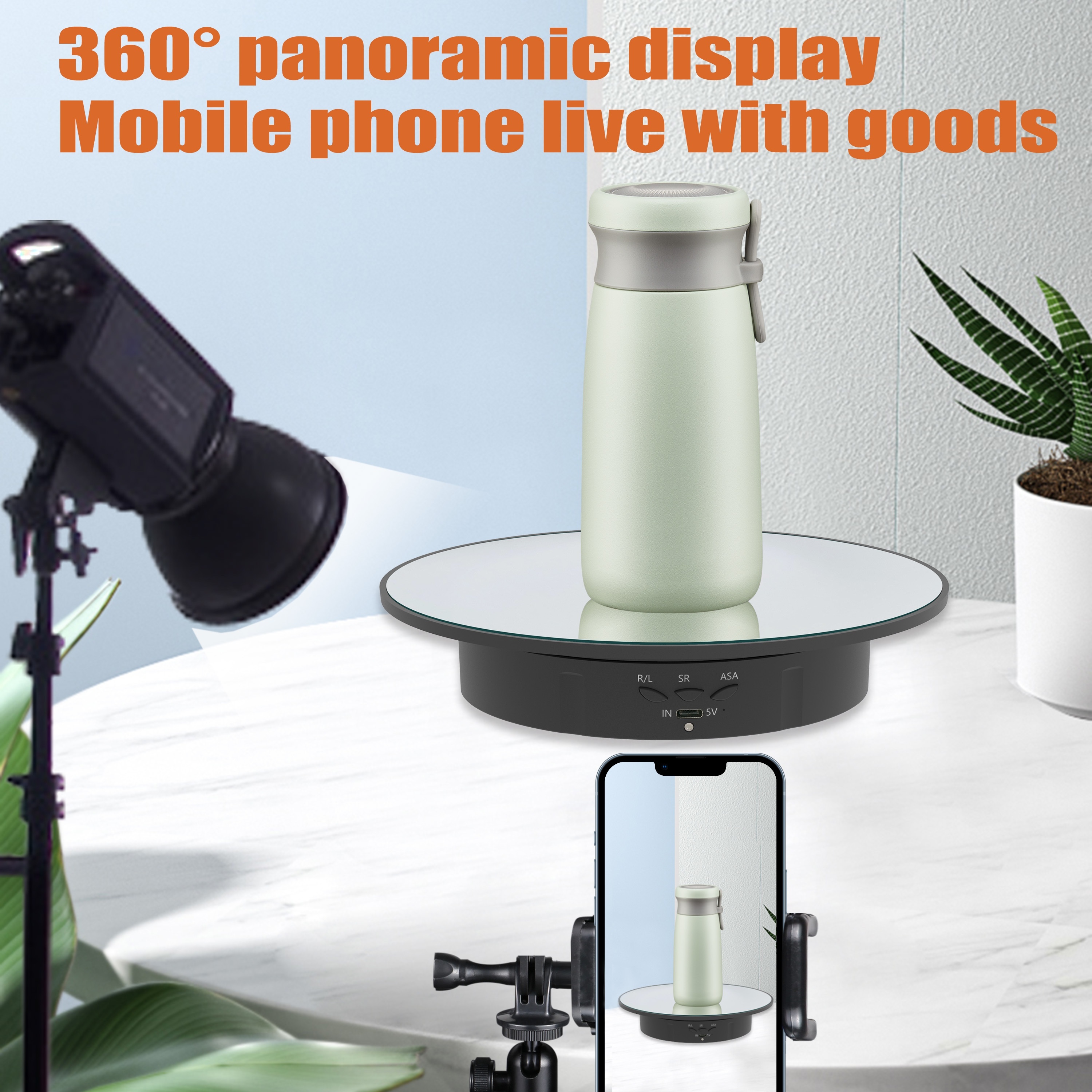 

Motorized Rotating Display Stand, 7.87" Pedestal, 360° Adjustable Speed, 17 Lb Load Capacity, Photography Jewelry 3d Model Exhibition, Usb Or Battery Powered (18650 Not Included), Plastic Turntable