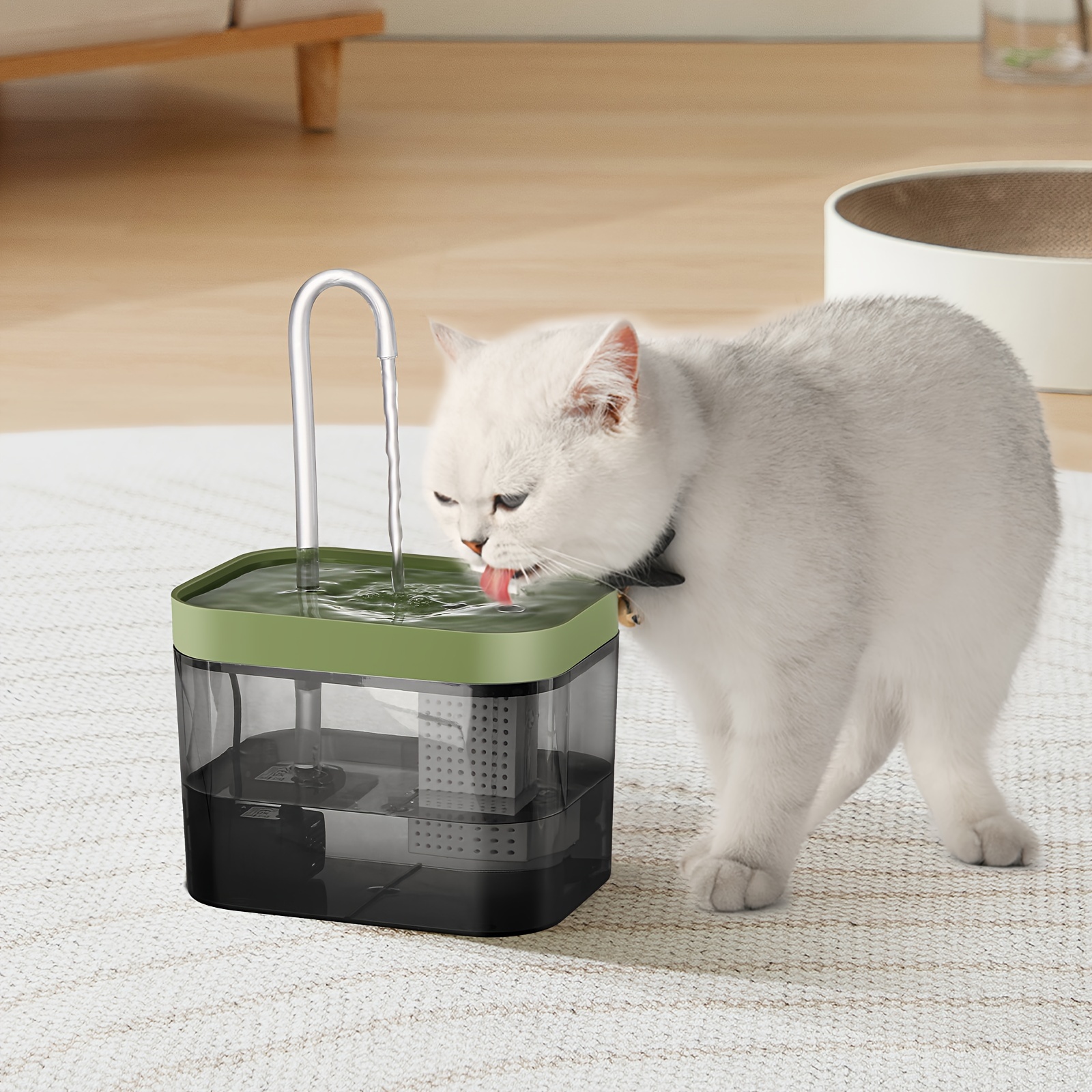 

Usb-powered Cat Water Fountain: Modern Design For Feline Hydration