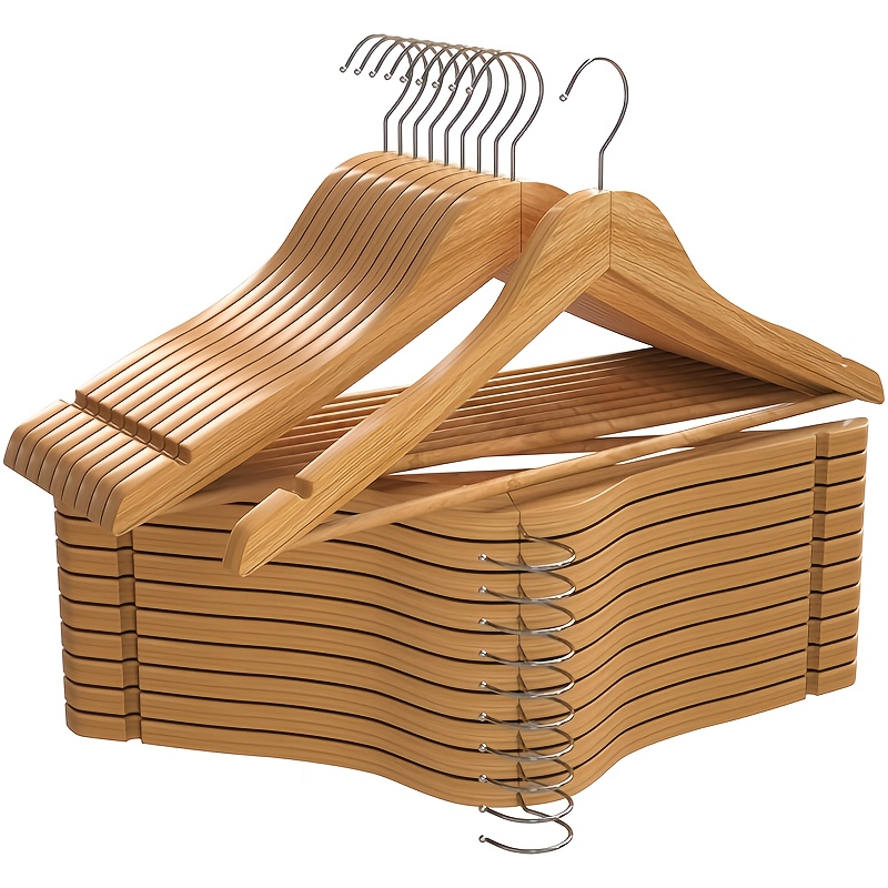 

24pcs Premium Wooden Hangers - , With 360° Rotatable Hooks & Shoulder For Suits And Coats, Coat Hanger