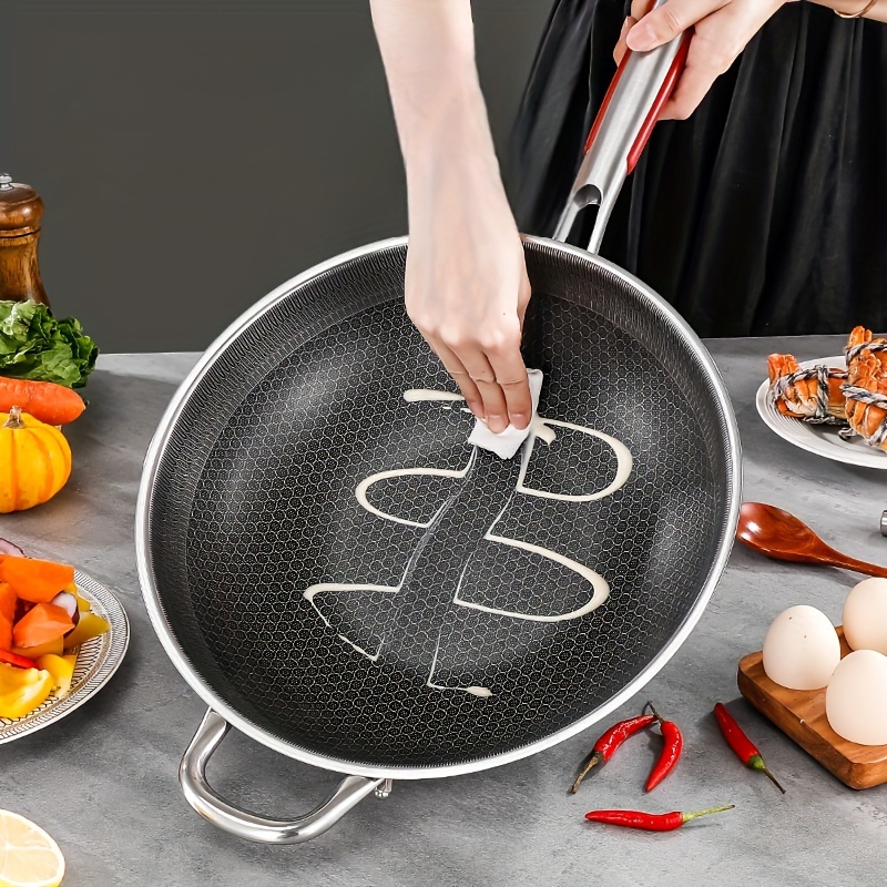 스테인리스 스틸 벌집 노스틱 프라이팬 뚜껑 포함 - 32cm, 34cm, 36cm