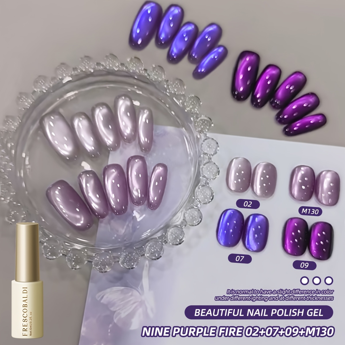 Image of Frescobaldi /korean Cat Eye Magnetic Nail Gel Polish - /led Suitable For & Salon Use, Magnetic Suitable For Nail Art, Holographic Reflective Gel Eye Effects, Magnetic Base For Nail Designs