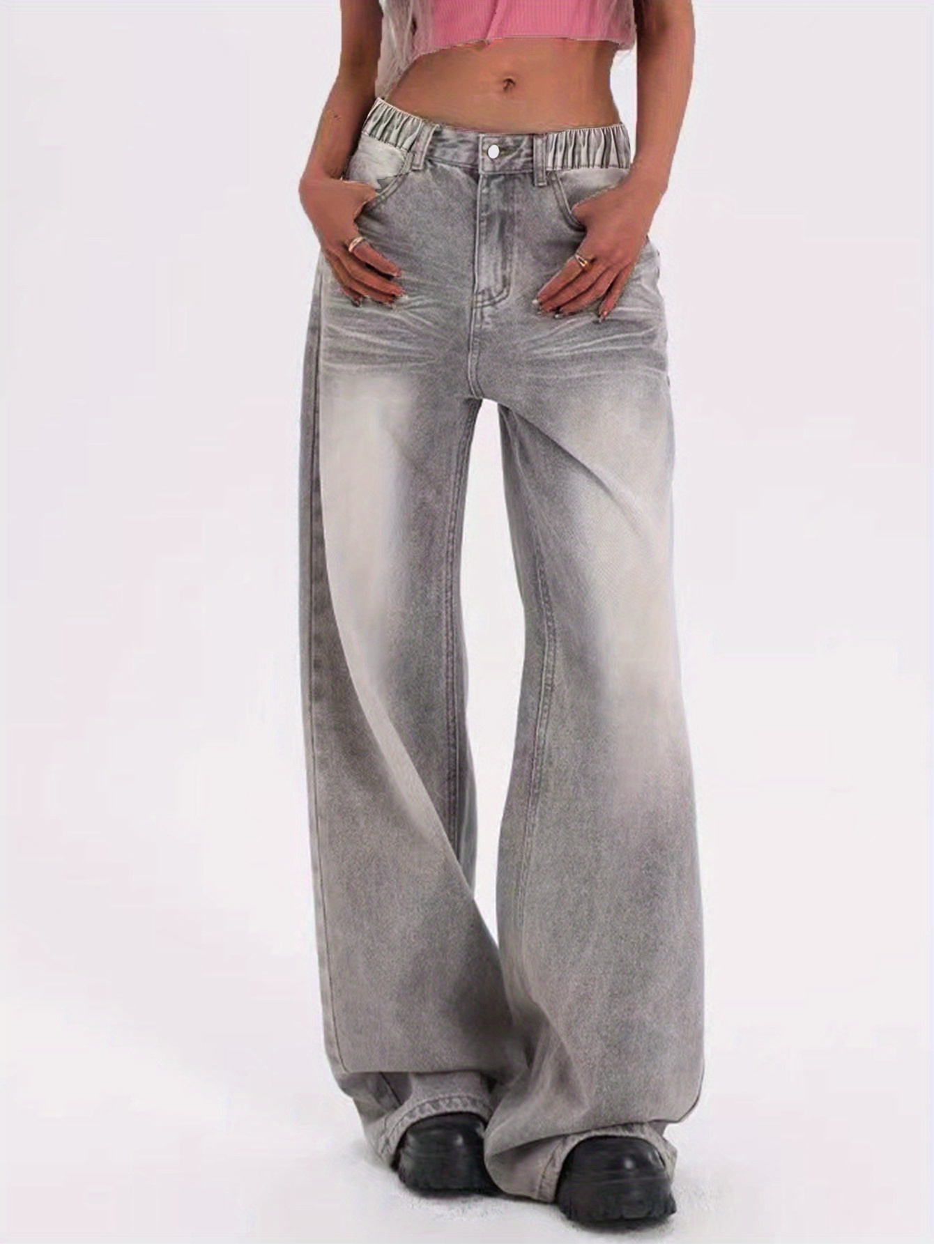 Jean Baggy Cargo Pour Garçon - Taille élastique 4-14 Ans - Pantalon Ample Décontracté - Style Vintage Y2K Streetwear - 4