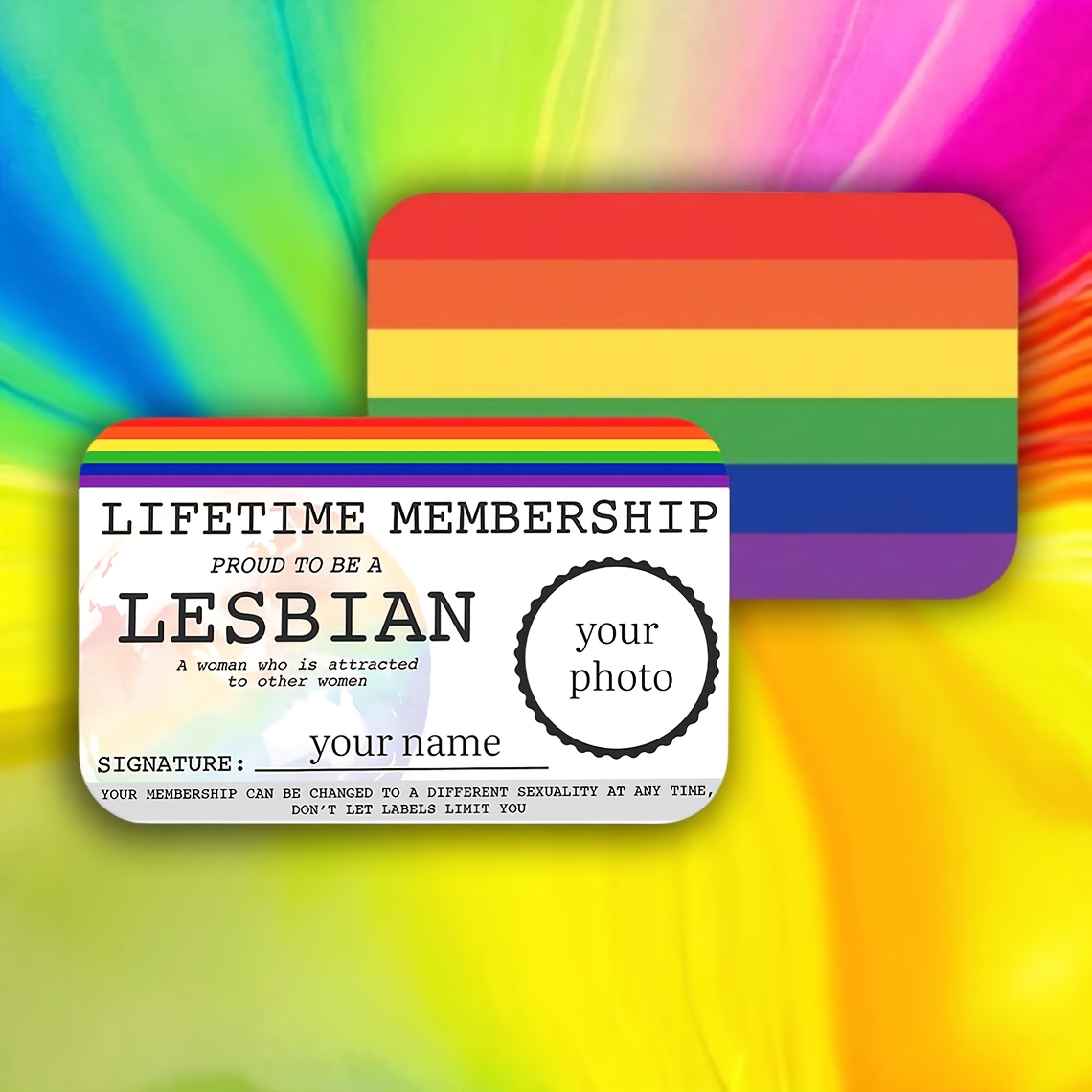 定制1pc照片同性恋/ 卡片，定制同性恋/ 终身会员卡， 骄傲卡， ,个性化新奇同性恋身份证，搞粗俗笑话朋友同事礼物创意，笑话模因，搞笑礼物 商品详情 6