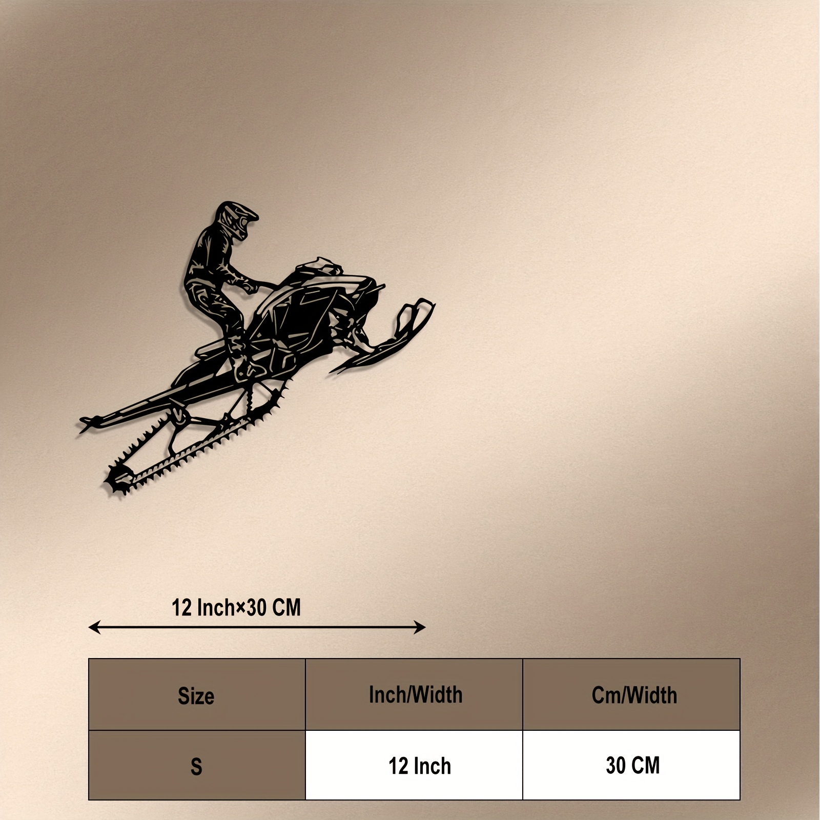 TEMU 1pc Of Rustic Metal Wall Art Featuring A Snowmobile, Perfect For Home Decoration. This Sculpture Is An For Living Rooms And Offices, Making It A