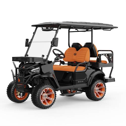 kb g2 2h black 4 seat golf cart 25mph 60km range 4 wheel hydraulic brakes