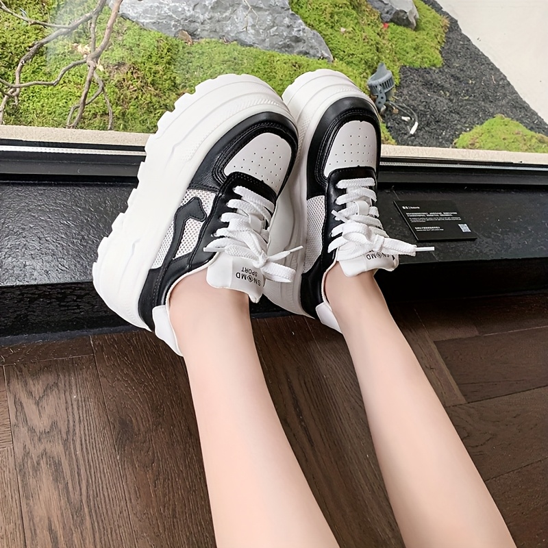 european platform white sneakers women 2025 summer new Temu