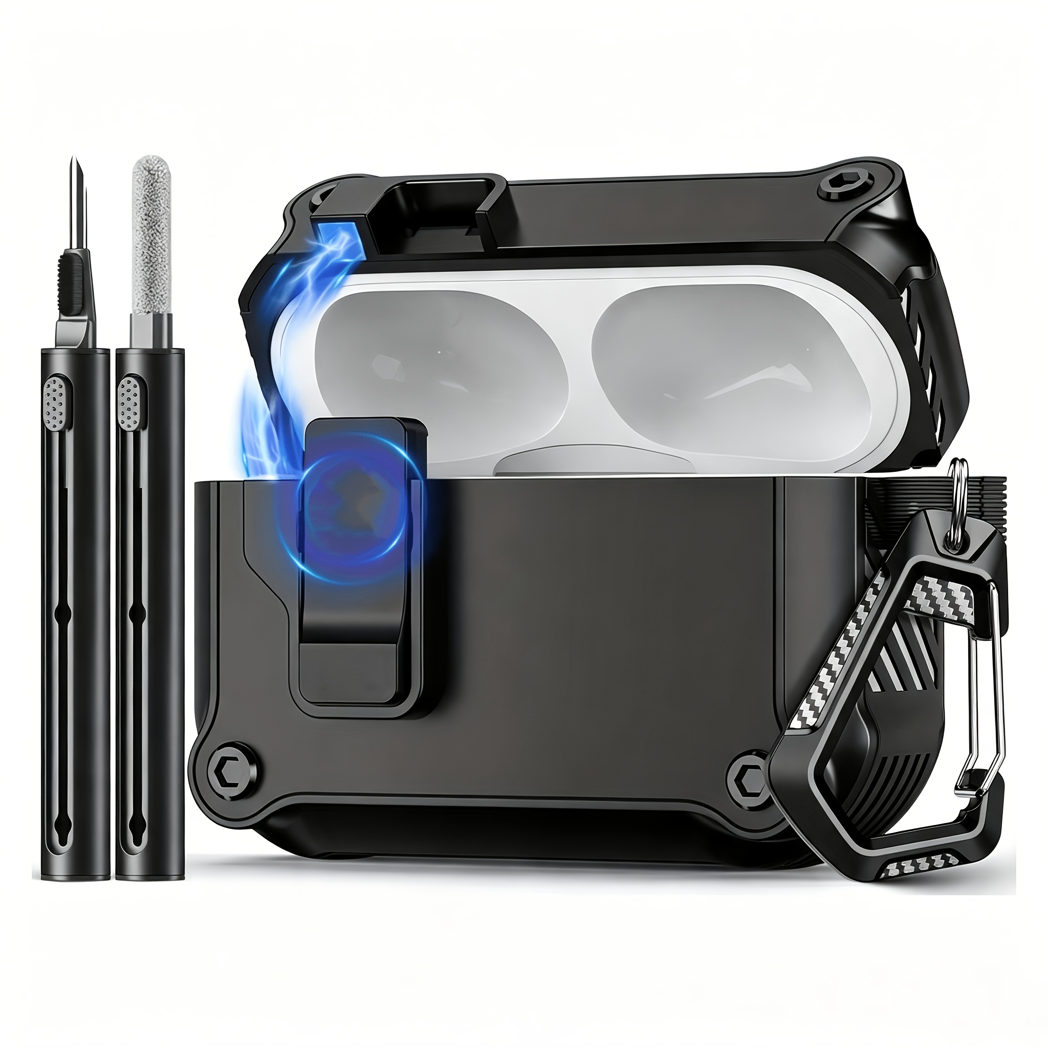 TEMU For (2025) Case With Magnetic Lid & Auto-open/close, Anti-slip Grip, Scratch Protection, Access, - Compatible With Pro 3 Headphones | Protective