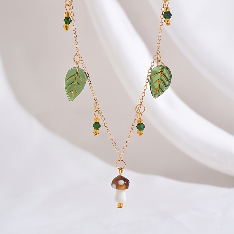 TEMU Collier pendentif 1 pièce style forêt vintage, frais et simple, avec feuille et , convient pour , , les vacances et les fêtes, parfait pour elle